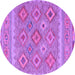 Round Southwestern Purple Country Rug, con2072pur