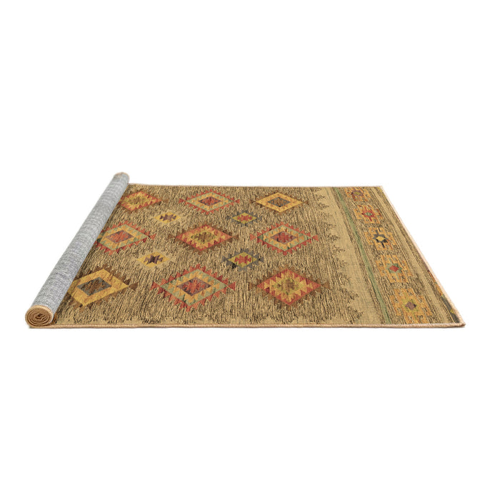 Sideview of Machine Washable Southwestern Brown Country Rug, wshcon2072brn