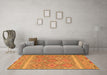 Machine Washable Southwestern Orange Country Area Rugs in a Living Room, wshcon2072org