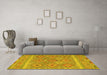 Machine Washable Southwestern Yellow Country Rug in a Living Room, wshcon2072yw