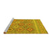 Sideview of Machine Washable Southwestern Yellow Country Rug, wshcon2072yw