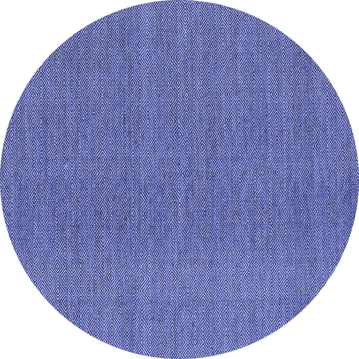 Round Abstract Blue Contemporary Rug, con2073blu