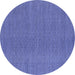 Round Abstract Blue Contemporary Rug, con2073blu