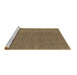 Sideview of Machine Washable Abstract Brown Contemporary Rug, wshcon2073brn