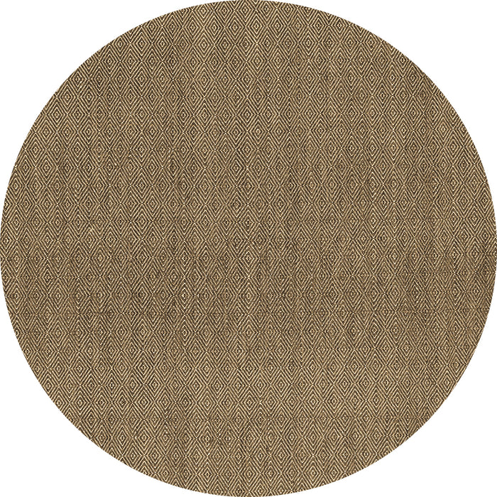 Round Abstract Brown Contemporary Rug, con2073brn