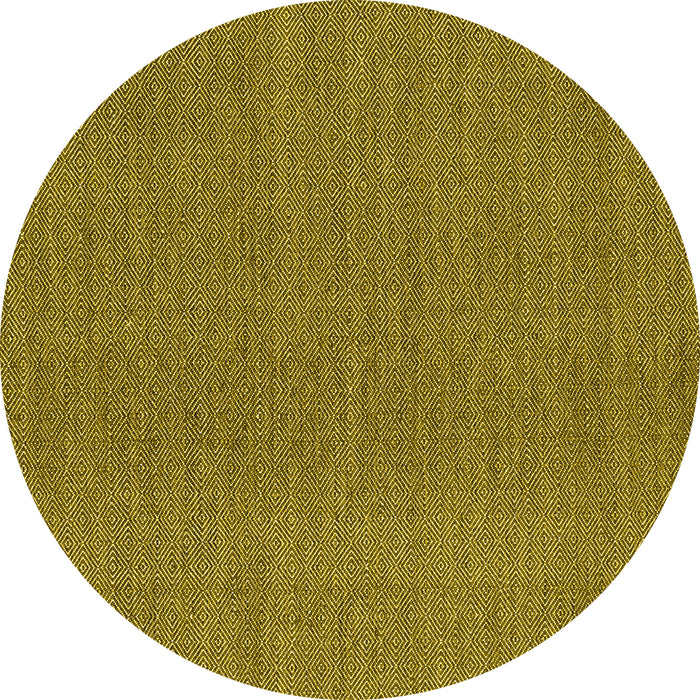 Round Abstract Yellow Contemporary Rug, con2073yw