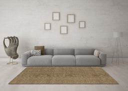Machine Washable Abstract Brown Contemporary Rug in a Living Room,, wshcon2073brn
