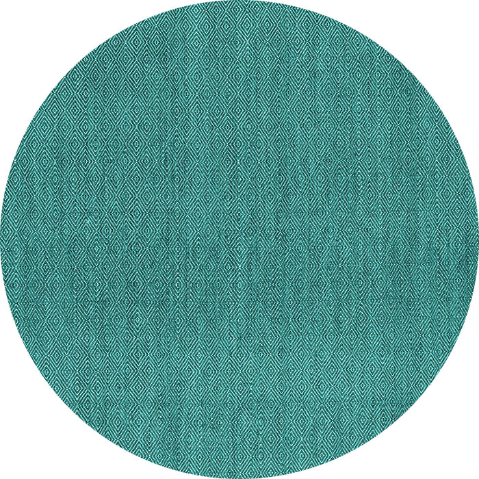 Round Abstract Turquoise Contemporary Rug, con2073turq