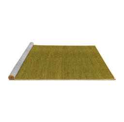 Sideview of Machine Washable Abstract Yellow Contemporary Rug, wshcon2073yw
