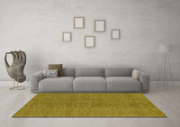 Machine Washable Abstract Yellow Contemporary Rug, wshcon2073yw