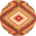 Square Southwestern Orange Country Rug, con2074org