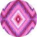 Round Southwestern Pink Country Rug, con2074pnk