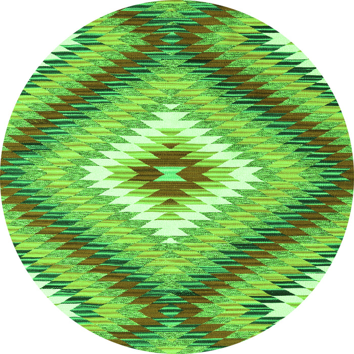 Square Southwestern Green Country Rug, con2074grn