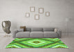 Machine Washable Southwestern Green Country Area Rugs in a Living Room,, wshcon2074grn