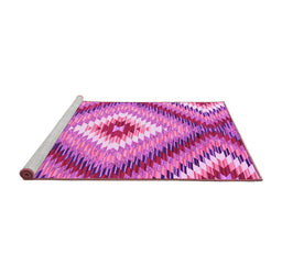Sideview of Machine Washable Southwestern Pink Country Rug, wshcon2074pnk