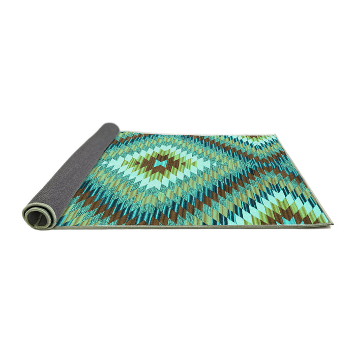 Sideview of Southwestern Turquoise Country Rug, con2074turq