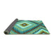 Sideview of Southwestern Turquoise Country Rug, con2074turq