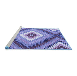 Sideview of Machine Washable Southwestern Blue Country Rug, wshcon2074blu