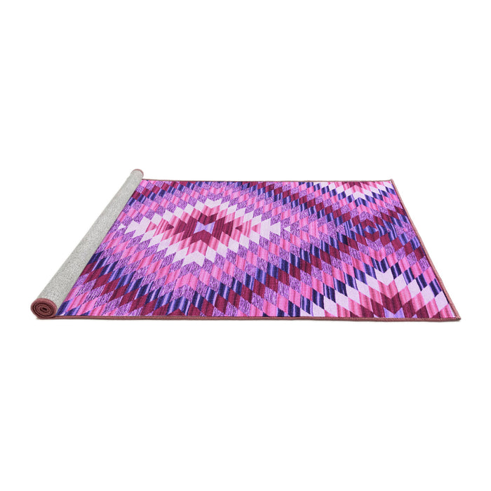 Sideview of Machine Washable Southwestern Purple Country Area Rugs, wshcon2074pur