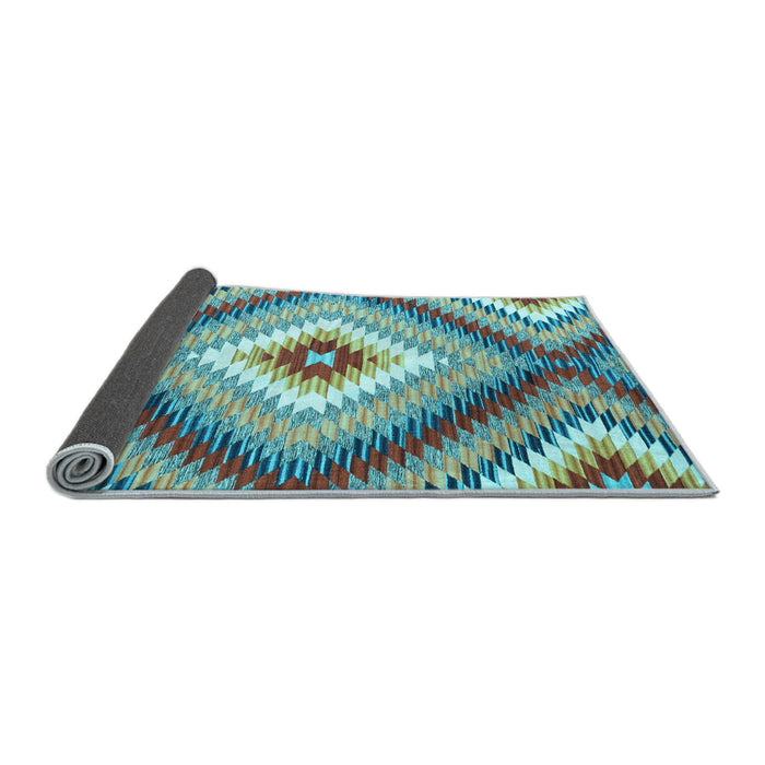 Sideview of Southwestern Light Blue Country Rug, con2074lblu