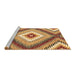 Sideview of Machine Washable Southwestern Brown Country Rug, wshcon2074brn