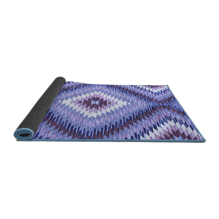 Sideview of Southwestern Blue Country Rug, con2074blu