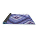 Sideview of Southwestern Blue Country Rug, con2074blu