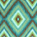 Square Machine Washable Southwestern Turquoise Country Area Rugs, wshcon2074turq