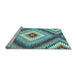 Sideview of Machine Washable Southwestern Light Blue Country Rug, wshcon2074lblu