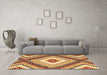 Machine Washable Southwestern Brown Country Rug in a Living Room,, wshcon2074brn