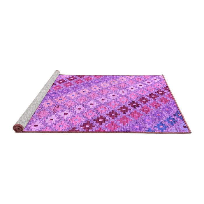 Sideview of Machine Washable Southwestern Purple Country Area Rugs, wshcon2075pur