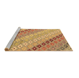Sideview of Machine Washable Southwestern Brown Country Rug, wshcon2075brn