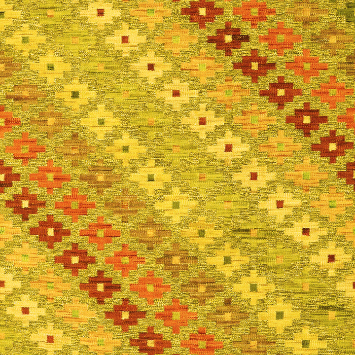 Machine Washable Southwestern Yellow Country Rug, wshcon2075yw
