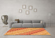 Machine Washable Southwestern Orange Country Area Rugs in a Living Room, wshcon2075org