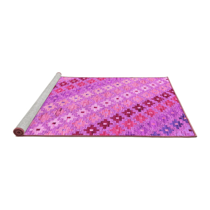 Sideview of Machine Washable Southwestern Pink Country Rug, wshcon2075pnk