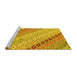 Sideview of Machine Washable Southwestern Yellow Country Rug, wshcon2075yw