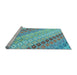 Sideview of Machine Washable Southwestern Light Blue Country Rug, wshcon2075lblu