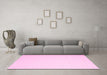 Machine Washable Abstract Pink Contemporary Rug in a Living Room, wshcon2076pnk