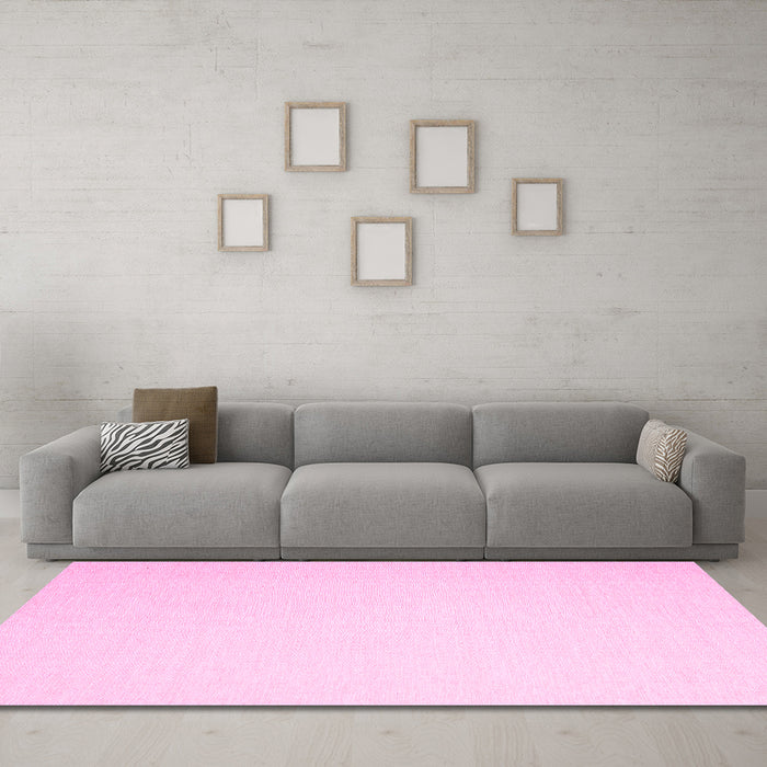 Machine Washable Abstract Pink Contemporary Rug in a Living Room, wshcon2076pnk