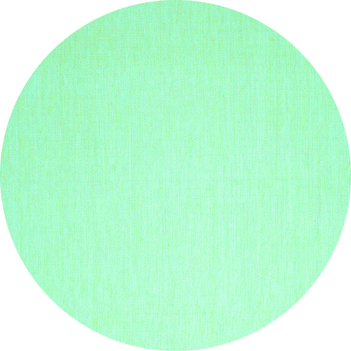 Round Abstract Turquoise Contemporary Rug, con2076turq