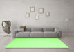 Machine Washable Abstract Green Contemporary Area Rugs in a Living Room,, wshcon2076grn