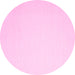 Round Abstract Pink Contemporary Rug, con2076pnk