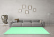 Machine Washable Abstract Turquoise Contemporary Area Rugs in a Living Room,, wshcon2076turq