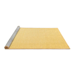 Sideview of Machine Washable Abstract Brown Contemporary Rug, wshcon2076brn