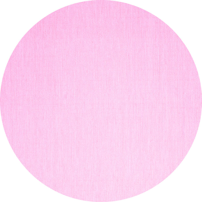 Round Machine Washable Abstract Pink Contemporary Rug, wshcon2076pnk