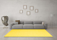 Machine Washable Abstract Yellow Contemporary Rug, wshcon2076yw