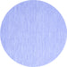 Round Abstract Blue Contemporary Rug, con2077blu