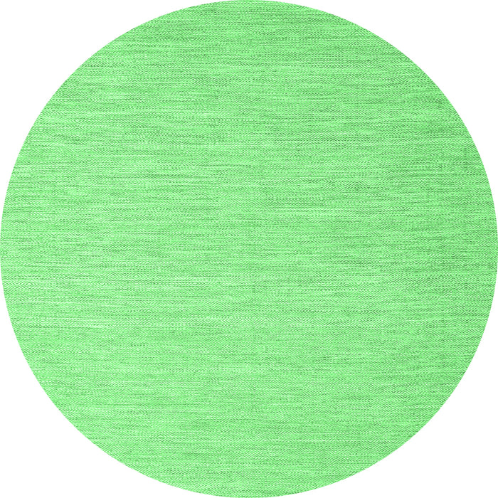 Round Machine Washable Abstract Emerald Green Contemporary Area Rugs, wshcon2077emgrn