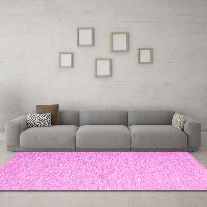 Machine Washable Abstract Pink Contemporary Rug in a Living Room, wshcon2077pnk
