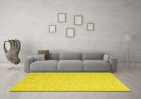 Machine Washable Abstract Yellow Contemporary Rug, wshcon2077yw